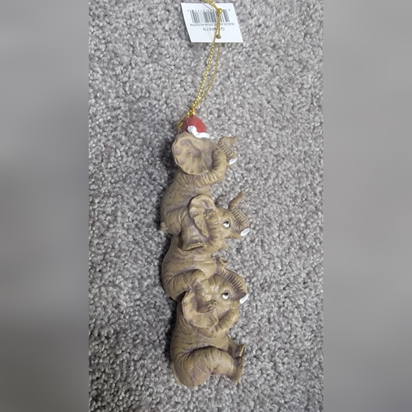 Design Toscano See, Speak, Hear No Evil Elephant Holiday Tree Ornament - Picture 7 of 7